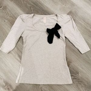 Zara half sleeve bow top